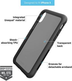 img 2 attached to 📱 Ultimate Protection: Bodyguardz Trainr Pro Case with Armband for iPhone Xr - Black/Gray