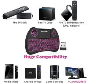 img 2 attached to 🔌 Optimized RGB Backlit AuviPal R9 2.4GHz Mini Wireless Keyboard Mouse Combo for Streaming TV Stick/Android TV Box/PC and More