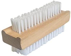 img 1 attached to 🖐️ Lola Products Hand & Nail Brush: Dual-Sided, No-Slip Grip, Cleanse Hands and Fingernails Effectively with Soft and Stiff Bristles, Wooden Block