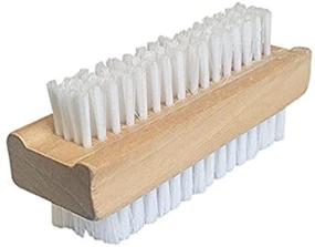 img 2 attached to 🖐️ Lola Products Hand & Nail Brush: Dual-Sided, No-Slip Grip, Cleanse Hands and Fingernails Effectively with Soft and Stiff Bristles, Wooden Block