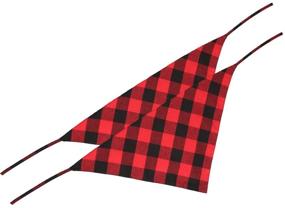 img 2 attached to Lamphyface 2 Pcs Dog Bandana: Christmas Pet Triangle Scarf Accessories in Red Black Plaid - Stylish Neck Bibs for Dogs
