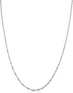 kooljewelry 14k white gold singapore chain necklace: elegant variety in widths (0.7 mm, 1 mm, 1.4 mm, 1.7 mm) logo