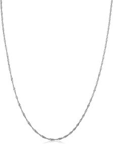 img 4 attached to Kooljewelry 14k White Gold Singapore Chain Necklace: Elegant Variety in Widths (0.7 mm, 1 mm, 1.4 mm, 1.7 mm)