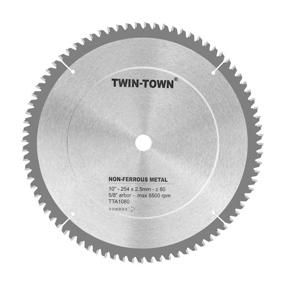 img 4 attached to 🪚 TWIN-TOWN 10-Inch 80 Tooth TCG Saw Blade: Ideal for Cutting Aluminum and Non-Ferrous Metals, 5/8-Inch Arbor