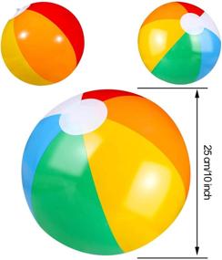 img 2 attached to 🏖️ 10-Piece Inflatable Rainbow Beach Balls with Beach Ball Happy Birthday Banner – Complete Beach Party Kit for Pool Party Decorations and Beach Party Supplies