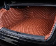 🚗 worth-mats trunk liner for porsche cayenne 2011-2018 | 3d laser full coverage | rear cargo liner brown | block net on left side of trunk logo