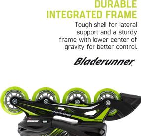 img 1 attached to 🛼 Rollerblade Phoenix Boys Adjustable Fitness Inline Skate - Black/Green - Junior Size - High-Performance Value Inline Skates by Bladerunner