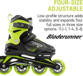 img 2 attached to 🛼 Rollerblade Phoenix Boys Adjustable Fitness Inline Skate - Black/Green - Junior Size - High-Performance Value Inline Skates by Bladerunner