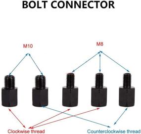 img 2 attached to 🛵 Motobiker Rear View Mirrors -360° Ball-Type Adjustment for ATV and Motorcycle - 8mm 10mm Threaded Bolt - Handle Bar Mount Clamp - Polaris, Honda, Yamaha, Kawasaki, Suzuki, Snowmobile