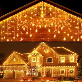 img 4 attached to TOFU Christmas Icicle Lights: 33 Ft 400 LED Waterproof Fairy String Lights for Indoor & Outdoor Decor