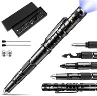 🎁 high-quality tactical pen with led flashlight: perfect gift for men - birthday, christmas ideas for father, husband, grandpa - multitool and stylish black gift box included логотип