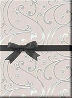 elegant wedding swirl pearl and silver gift wrap: 12ft folded with gift tags - perfect for wrapping presents logo
