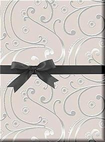 img 1 attached to Elegant Wedding Swirl Pearl and Silver Gift Wrap: 12ft Folded with Gift Tags - Perfect for Wrapping Presents