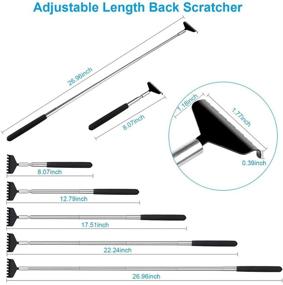 img 3 attached to 🔍 Black Metal Stainless Steel Telescoping Back Scratcher Tool, 2-Pack - Portable Extendable Back Scratcher with Carrying Bag