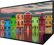 enhanced double layer projector screen: 100 inch 16:9 portable projection movie screen 3d with zero light transmission - perfect for home theater, outdoor, indoor, and office use - includes 15 nails for easy installation and no crease effect logo