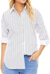 img 1 attached to Mliyasan Womens Striped Collared Blouses Outdoor Recreation for Outdoor Clothing