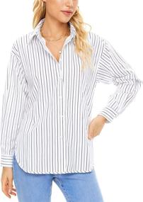 img 4 attached to Mliyasan Womens Striped Collared Blouses Outdoor Recreation for Outdoor Clothing