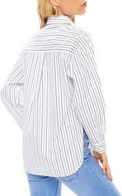 img 3 attached to Mliyasan Womens Striped Collared Blouses Outdoor Recreation for Outdoor Clothing