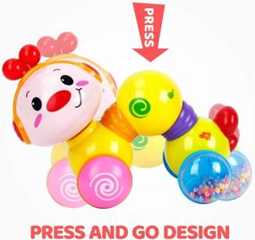 img 1 attached to 🎶 Musical Press and Go Baby Toys: Age 6-12 Months | Baby Girl and Boy Gifts | Crawling Toys with Light | Inflant Toys: Age 12-18 Months | Toys for 1-Year-Old Girls and Boys