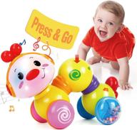 🎶 музыкальные игрушки press and go для малышей: возраст 6-12 месяцев | подарки для девочек и мальчиков | игрушки для ползания со светом | игрушки для малышей: возраст 12-18 месяцев | игрушки для годовалых девочек и мальчиков логотип