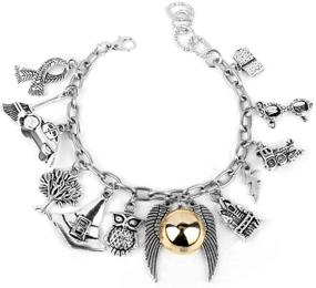 img 1 attached to XOFOAO Harry Potter Golden Snitch Charm Bracelet Set: Themed 8&#34; Friendship Bracelets for Teens, Girls, Boys & Women - Charms Jewelry