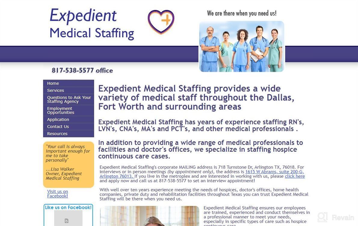 img 1 attached to Expedient Medical Staffing review by Brian Kingsford