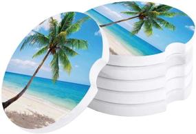 img 3 attached to 🥥 Absorbent Cupholder - Hawaiian Coconut Coasters