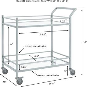 img 1 attached to 🛋️ Crosley Furniture Aimee Rolling Bar Cart: Stylish and Functional Oil-Rubbed Bronze Design