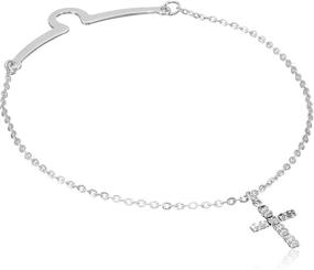 img 3 attached to 💎 Stylish and Sparkling: Status Chain Rhinestone Cross Silver - the Perfect Accessory for a Chic Look