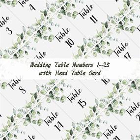 img 2 attached to 🌿 26 Pieces Greenery Eucalyptus Wedding Table Numbers Cards Set 1-25 + Head Table | Double-Sided Party Decorations for Reception, Baby Shower, Anniversary, Birthday, Bridal Party