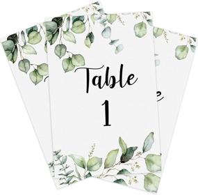 img 4 attached to 🌿 26 Pieces Greenery Eucalyptus Wedding Table Numbers Cards Set 1-25 + Head Table | Double-Sided Party Decorations for Reception, Baby Shower, Anniversary, Birthday, Bridal Party