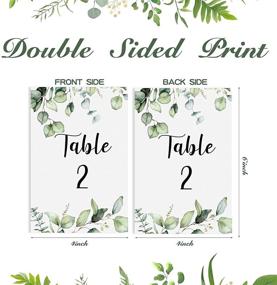 img 3 attached to 🌿 26 Pieces Greenery Eucalyptus Wedding Table Numbers Cards Set 1-25 + Head Table | Double-Sided Party Decorations for Reception, Baby Shower, Anniversary, Birthday, Bridal Party