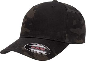 img 4 attached to 🧢 Officially Licensed Multi-Cam Flexfit 6-Panel Baseball Cap: Available in Black Camo or Green Camo