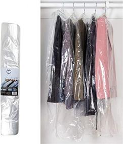 img 4 attached to 👗 Clear Polyethylene Clothes Cover Protector: 40 Inch Garment Bags for Suits, Dresses, Coats & Uniforms - 50 Count