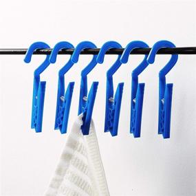 img 1 attached to 👕 HOMZ Clothespin-6 Blue Drip Dry Clothespin, Pack of 6 Clips – Compact Size: 2" x 1" x 5.5" for Efficient Clothes Drying