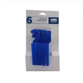 img 2 attached to 👕 HOMZ Clothespin-6 Blue Drip Dry Clothespin, Pack of 6 Clips – Compact Size: 2" x 1" x 5.5" for Efficient Clothes Drying