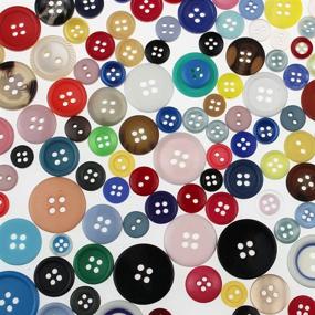 img 1 attached to 🎨 Resin Craft Buttons 1000 Pieces: Round Assorted Colors & Sizes with Clear Plastic Storage Boxes - Ideal for Sewing, DIY Crafts, Children's Manual Button Painting