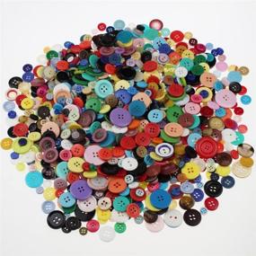 img 2 attached to 🎨 Resin Craft Buttons 1000 Pieces: Round Assorted Colors & Sizes with Clear Plastic Storage Boxes - Ideal for Sewing, DIY Crafts, Children's Manual Button Painting