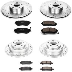 img 1 attached to 🔥 Enhance Your Braking Performance: Power Stop K2377 Z23 Carbon Fiber Brake Pads and Drilled & Slotted Brake Rotors Kit