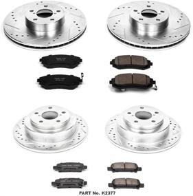 img 2 attached to 🔥 Enhance Your Braking Performance: Power Stop K2377 Z23 Carbon Fiber Brake Pads and Drilled & Slotted Brake Rotors Kit