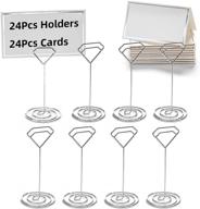 jofefe 24pcs unique table number holders with place cards - perfect for wedding, birthday party - table card holders, photo holder name card picture clips, table number stands logo