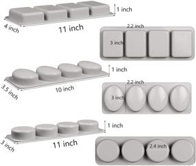 img 3 attached to Универсальный набор из 3-х форм для мыла из силикона для изготовления мыла и создания свечей - формы круглые, овальные и прямоугольные.