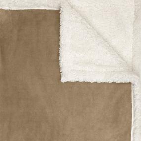 img 1 attached to Premium Microlight to Berber Luxury Blanket - Khaki 10890 King Size - Ultra-Soft & Cozy Plush for Bed, Couch, or Sofa by Madison Park