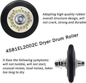 img 2 attached to 🔧 Enhanced Dryer Repair Kit for LG Kenmore Dryers: 4581EL2002C Drum Roller Assembly, 4400EL2001A Belt, 4561EL3002A Motor Idler Pulley - Fit Models, Pictures 6 and 7 Included