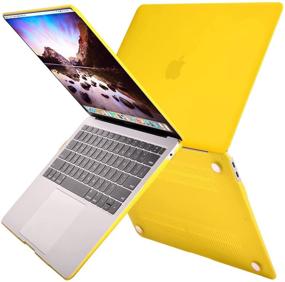 img 2 attached to MOSISO MacBook Air 13 inch Case 2020 2019 2018 Release A2337 M1 A2179 A1932 Retina Display, Protective Yellow Plastic Hard Shell Case & Keyboard Cover Skin, Compatible with Touch ID