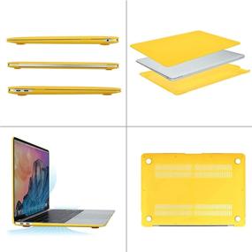 img 1 attached to MOSISO MacBook Air 13 inch Case 2020 2019 2018 Release A2337 M1 A2179 A1932 Retina Display, Protective Yellow Plastic Hard Shell Case & Keyboard Cover Skin, Compatible with Touch ID