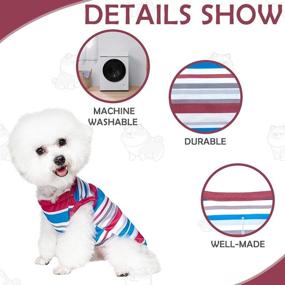 img 2 attached to 🐶 SCENEREAL Dog Shirt 2 Pack: Breathable Soft Pet Shirts Set for Medium Dogs - Stripe Shape Pet Shirts for Comfortable Wearing