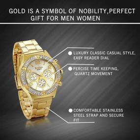 img 2 attached to JewelryWe Stainless Rhinestones Accented Watches Women's Watches