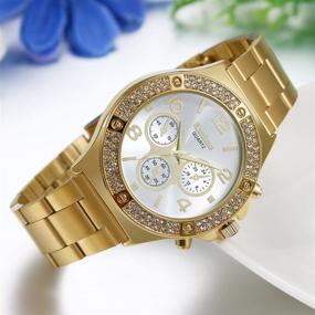 img 1 attached to JewelryWe Stainless Rhinestones Accented Watches Women's Watches