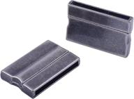 🔒 konmay antique pewter rectangle magnetic jewelry clasp – 3 sets, 30.0x3.0mm glue-in ends, flat design logo